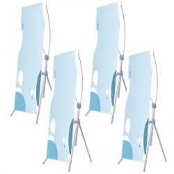 4 Pcs Adjustable X Banner Stand with Travel Bag Adjustable Banner Holder Sign Stand Portable Poster Stand Retractable Banner Stand for Trade Show and Display, 23 x 63 Inches to 32 x 78 Inches